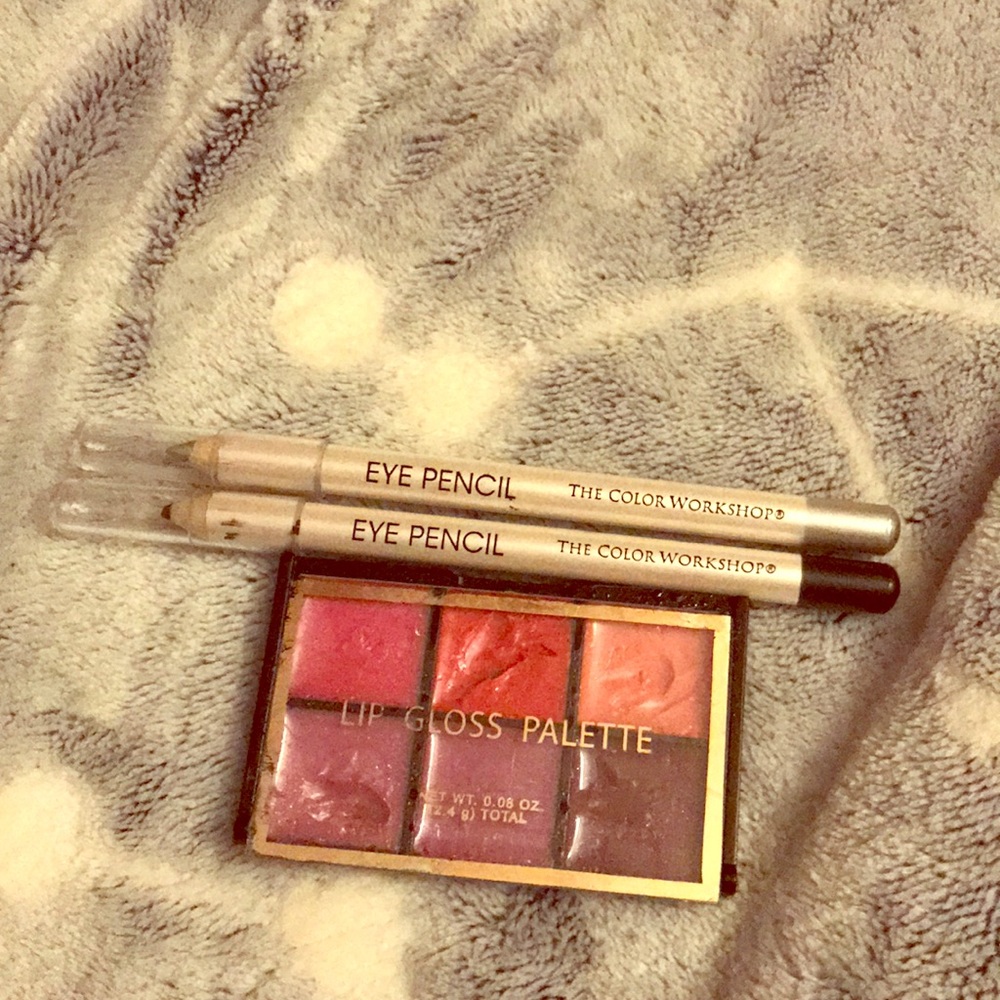 Lip gloss palette two eye pencils